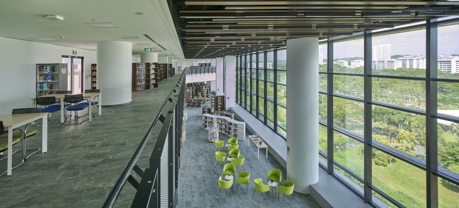 The Library provides expansive views of the neighbouring park
